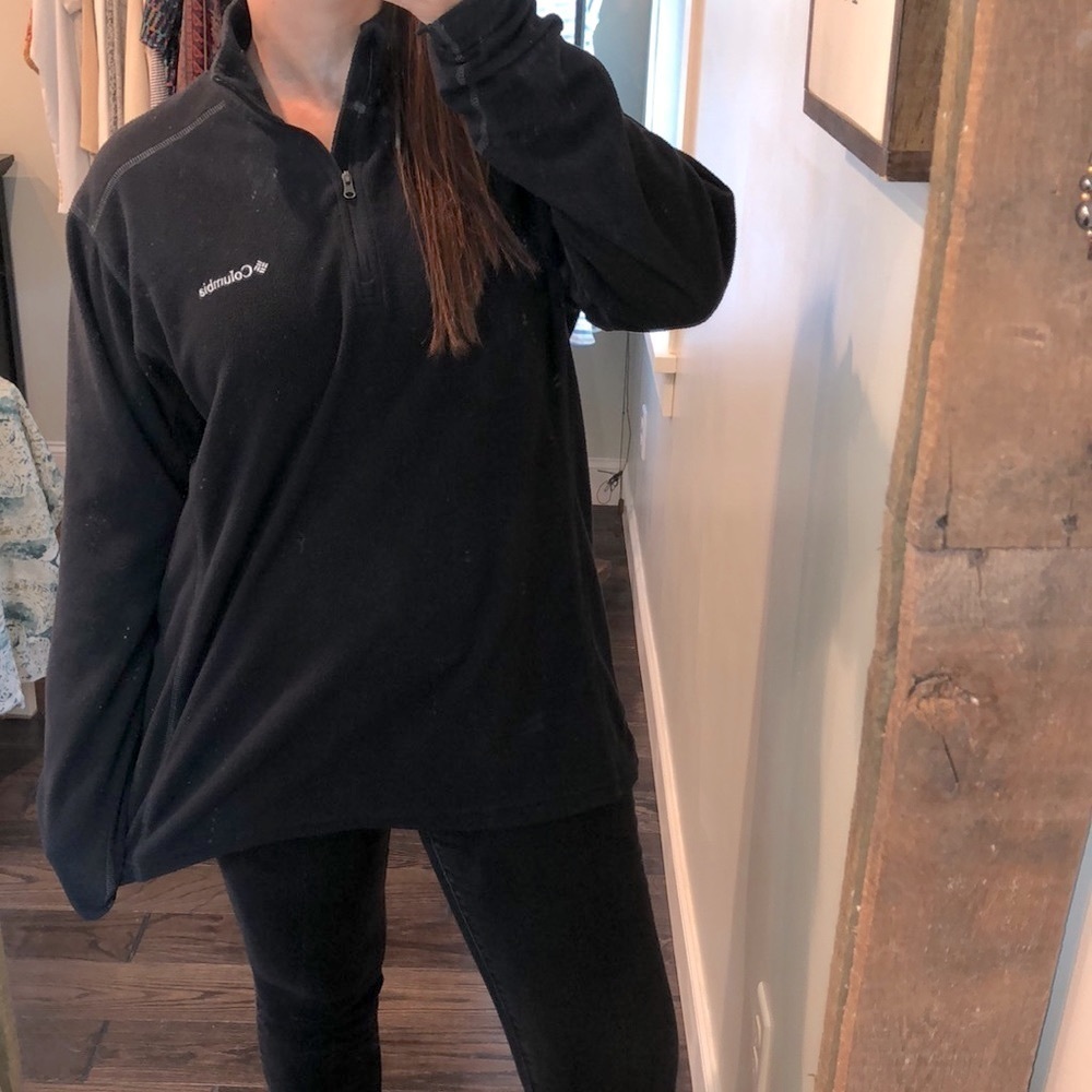 Columbia large black fleece quarter zip popover